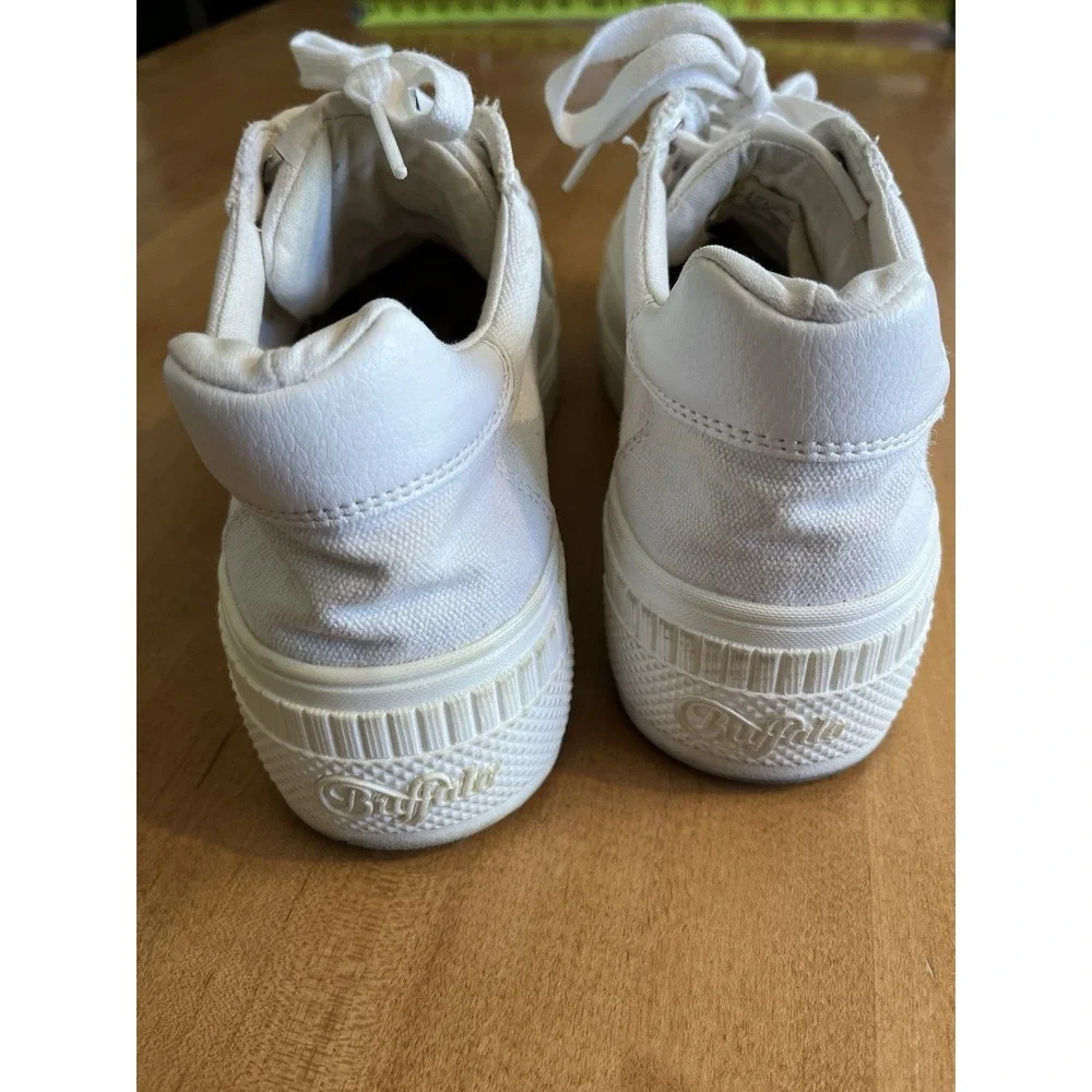 Buffalo Vegan-Friendly Women's Paired Flatform Sneakers White Sz‎ 7.5 EUR 38